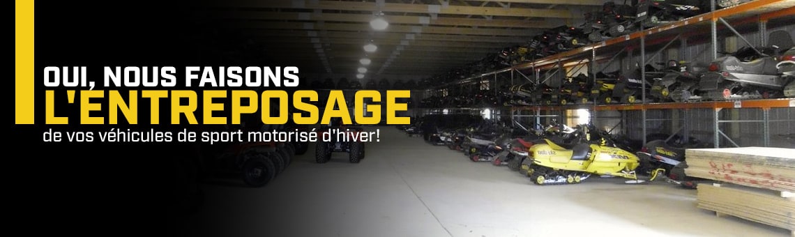 Entreposage de véhicules de sport motorisé d’hiver